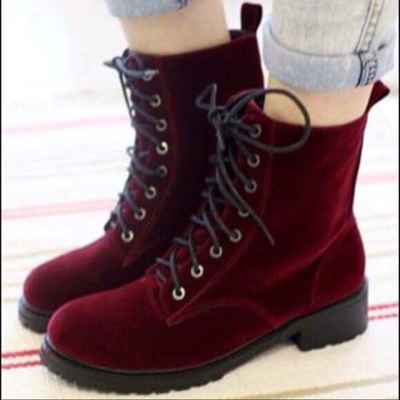 Timberly burgundy velvet boots - Picture 4 of 4